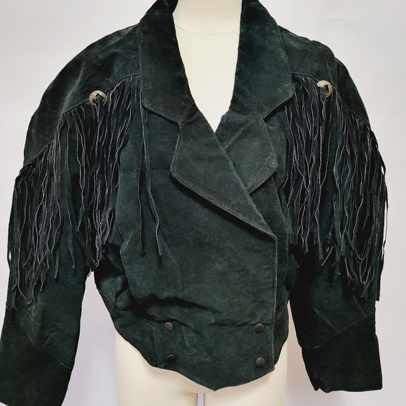 Leather Zone fringed leather jacket size small